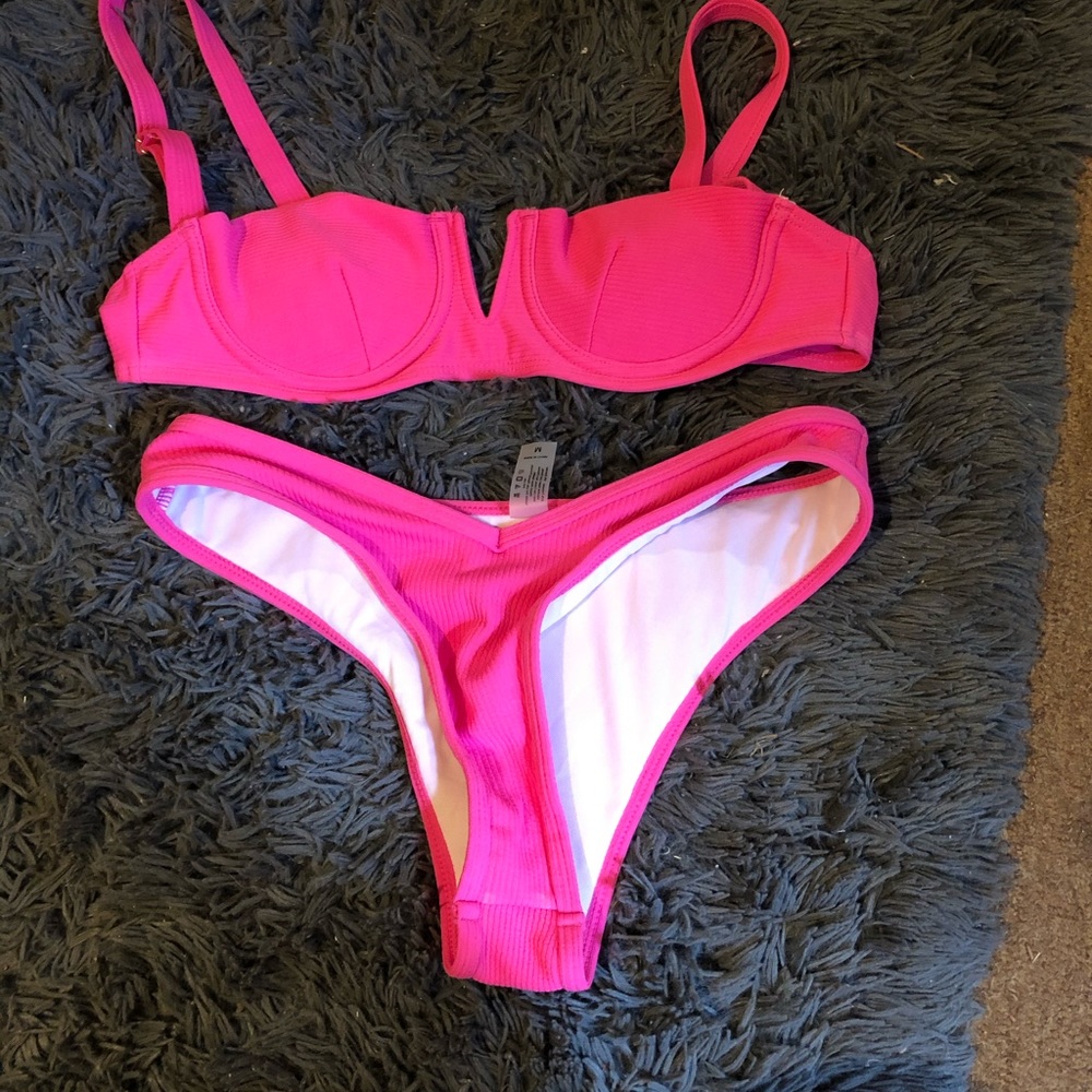 NWT pink two piece swimsuit